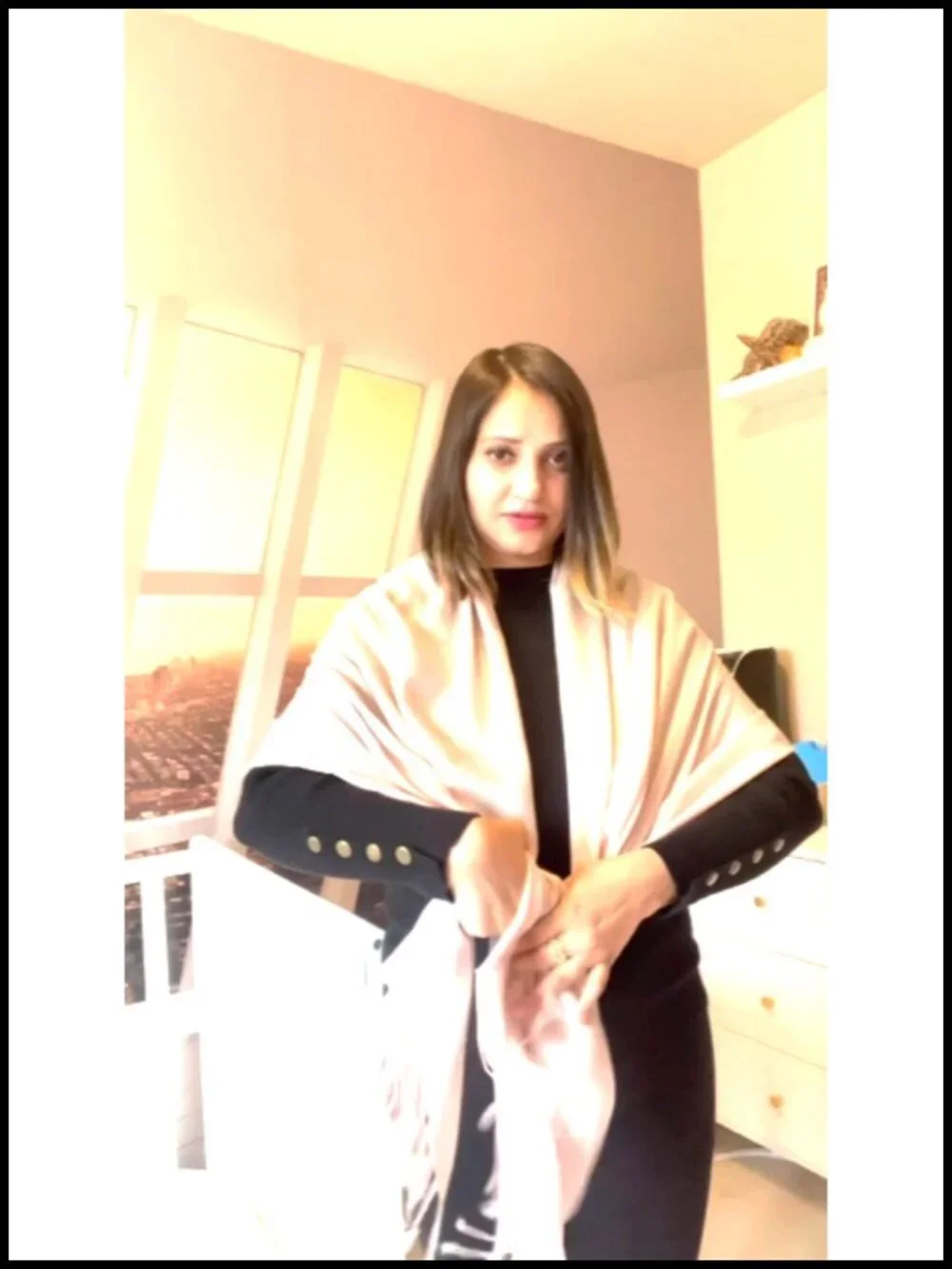 Women's Wool Blend Pashmina Shawl Wrap Scarf Non Itchy Wedding